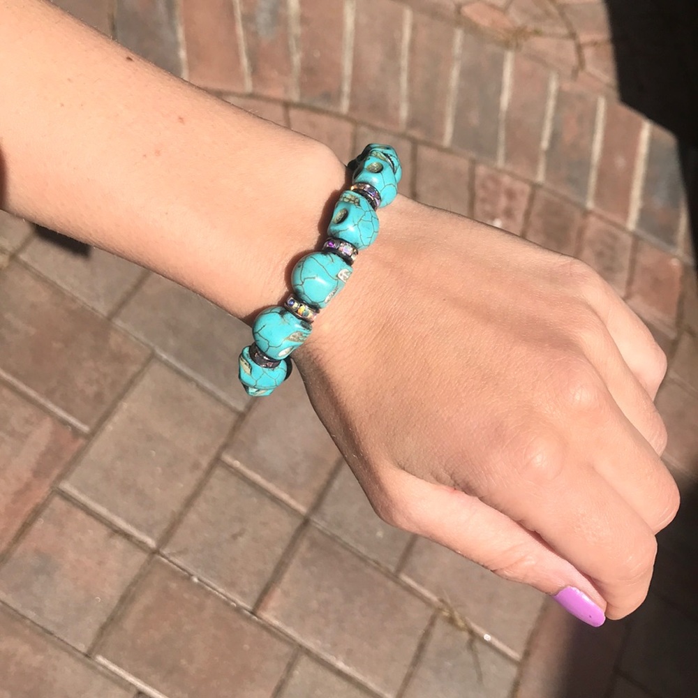 Turquoise skull bracelet